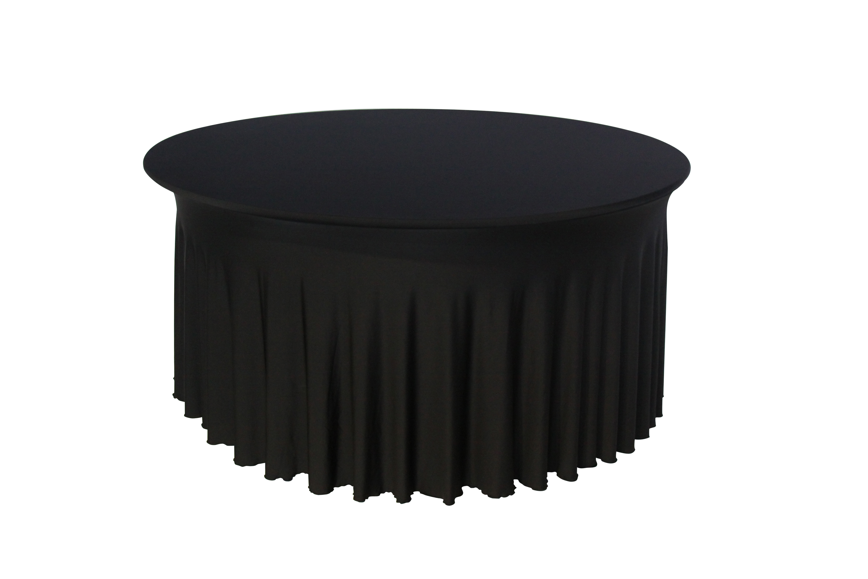 Tafeldoek stretch zwart - ronde tafel - 1m80